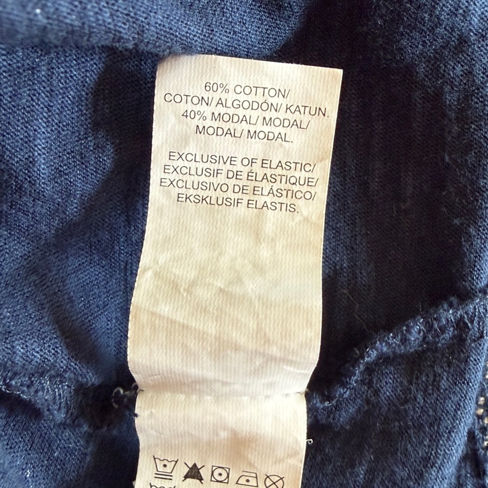 EUC~Woman’s Small Lucky Brand Blue/White On Or Off The Shoulder 3/4 Sleeve Top - Picture 10 of 10